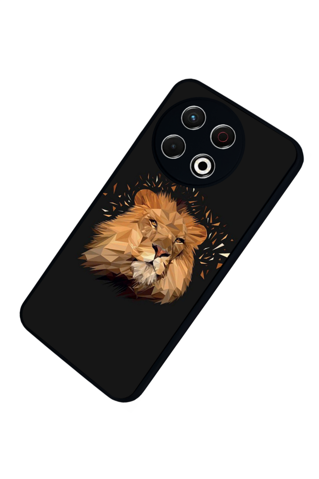 Tecno Spark 30 Pro Uyumlu Aslan Tasarımlı Glossy Premium Kılıf