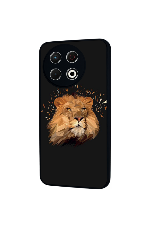 Tecno Spark 30 Pro Uyumlu Aslan Tasarımlı Glossy Premium Kılıf
