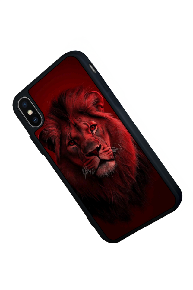 iPhone X/ XS Uyumlu Aslan Tasarımlı Glossy Premium Kılıf