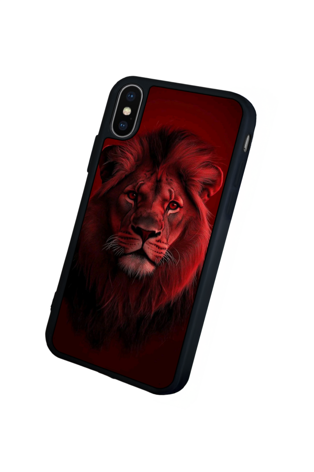 iPhone X/ XS Uyumlu Aslan Tasarımlı Glossy Premium Kılıf