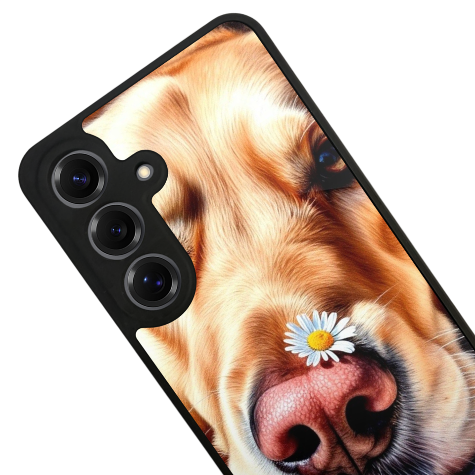 Samsung Galaxy S25 Uyumlu Golden Kopek Tasarımlı Glossy Premium Kılıf