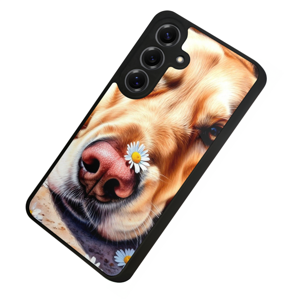 Samsung Galaxy S25 Uyumlu Golden Kopek Tasarımlı Glossy Premium Kılıf