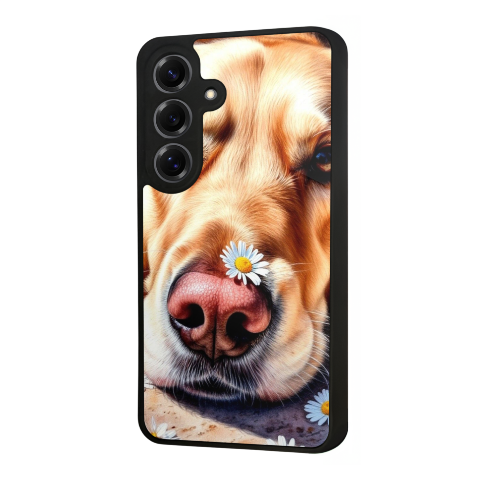 Samsung Galaxy S25 Uyumlu Golden Kopek Tasarımlı Glossy Premium Kılıf