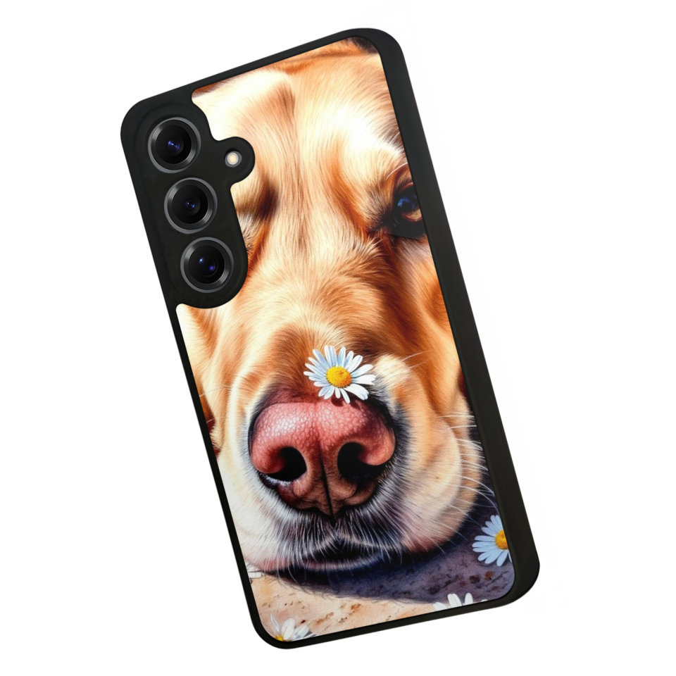 Samsung Galaxy S25 Uyumlu Golden Kopek Tasarımlı Glossy Premium Kılıf