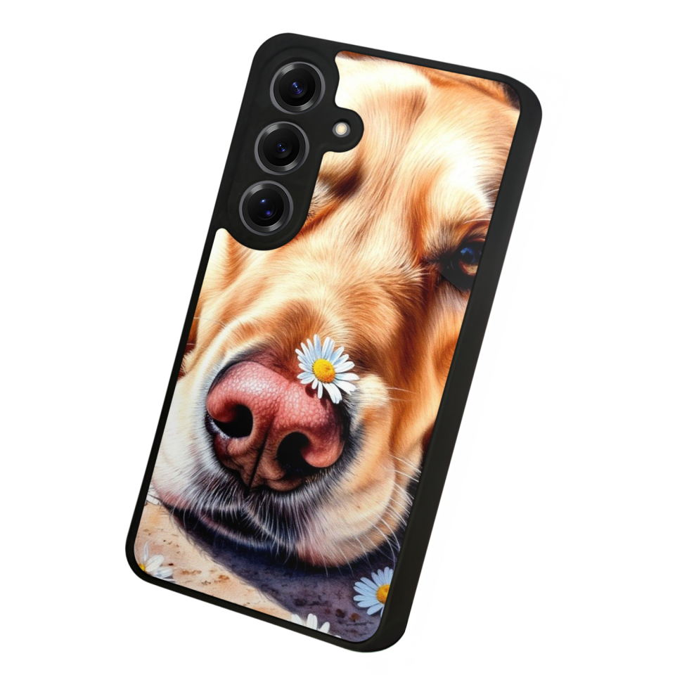 Samsung Galaxy S25 Uyumlu Golden Kopek Tasarımlı Glossy Premium Kılıf