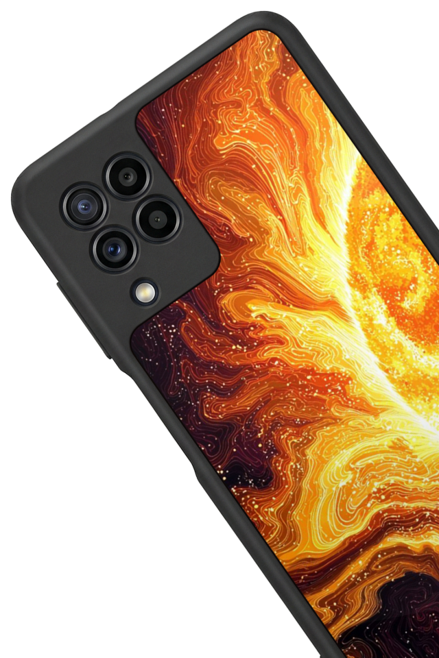 Samsung Galaxy M22 Uyumlu Güneş Tasarımlı Glossy Premium Kılıf