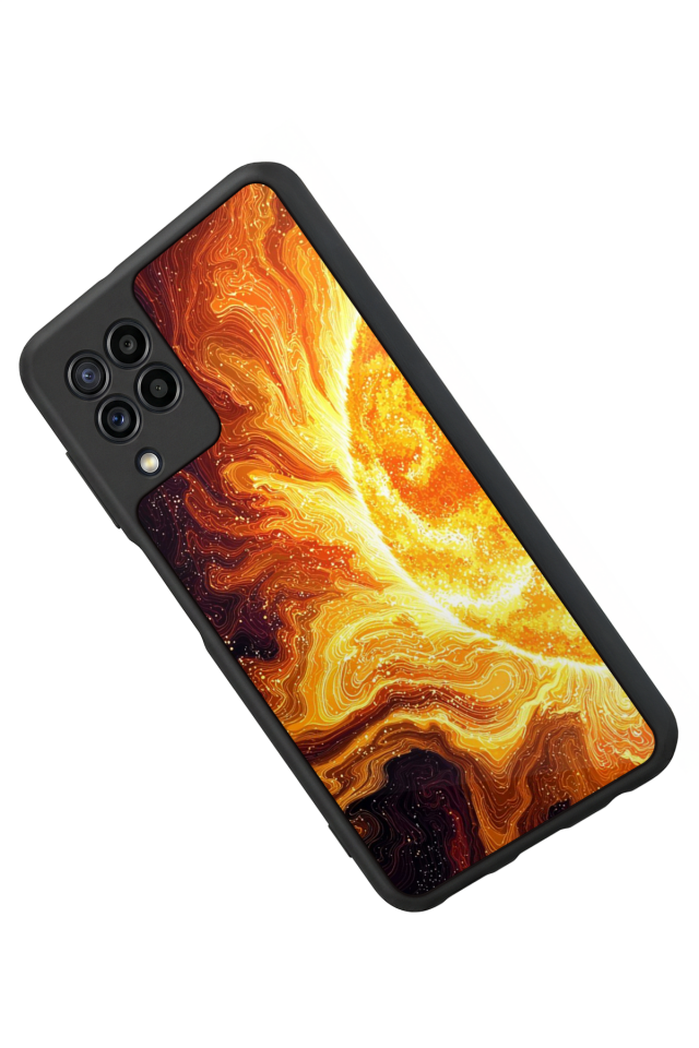 Samsung Galaxy M22 Uyumlu Güneş Tasarımlı Glossy Premium Kılıf