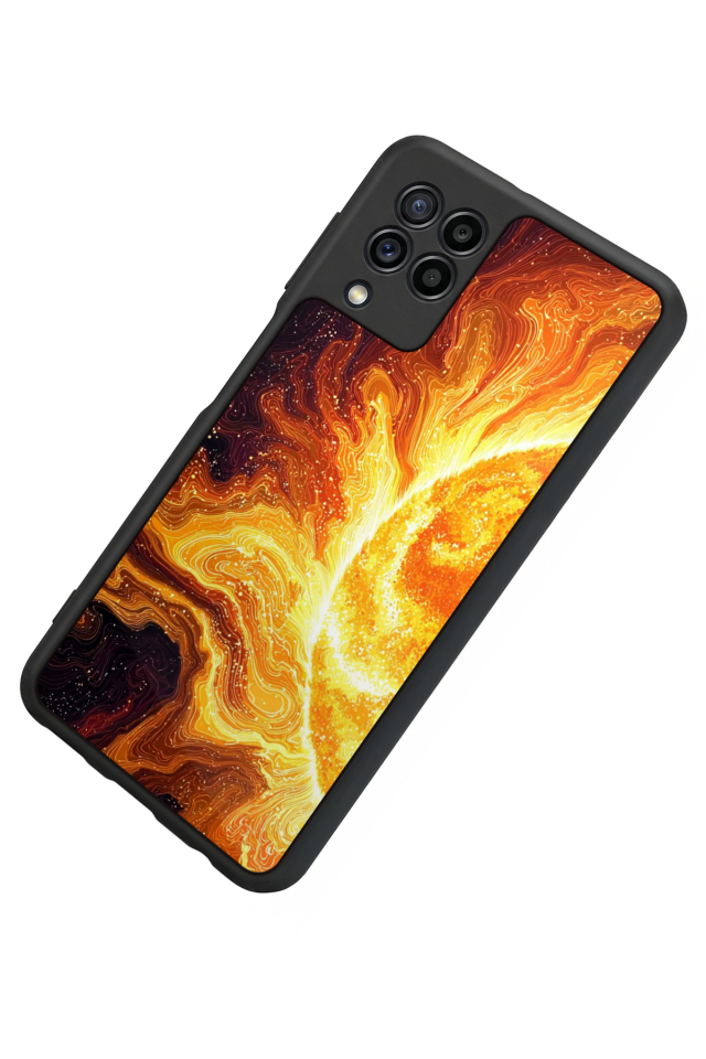 Samsung Galaxy M22 Uyumlu Güneş Tasarımlı Glossy Premium Kılıf