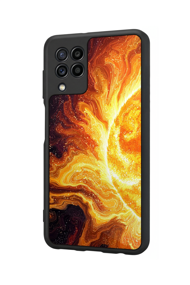 Samsung Galaxy M22 Uyumlu Güneş Tasarımlı Glossy Premium Kılıf