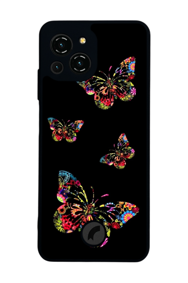 Reeder S23 Pro Max Uyumlu Kelebek Tasarımlı Glossy Premium Kılıf