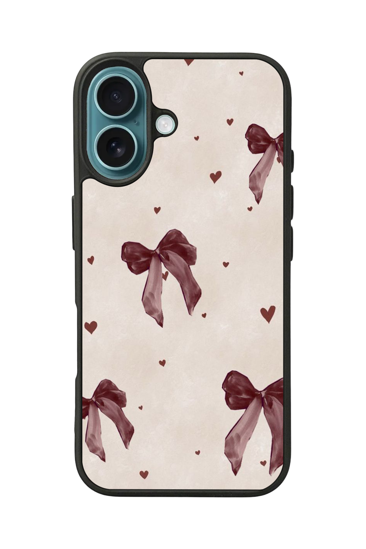 iPhone 16 Plus Uyumlu Kurdele Tasarımlı Glossy Premium Kılıf
