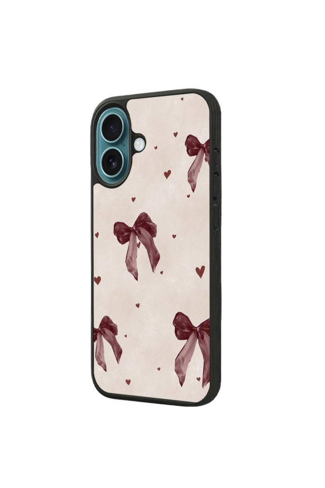 iPhone 16 Plus Uyumlu Kurdele Tasarımlı Glossy Premium Kılıf