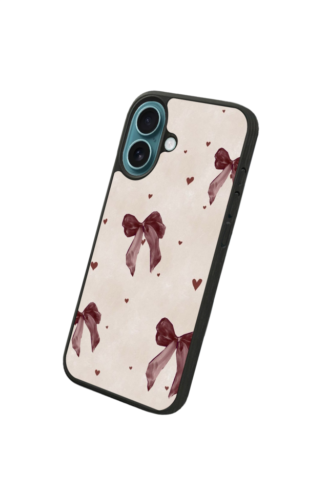 iPhone 16 Plus Uyumlu Kurdele Tasarımlı Glossy Premium Kılıf
