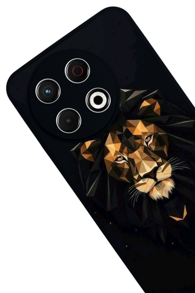 Tecno Spark 30 Pro Uyumlu Aslan Tasarımlı Glossy Premium Kılıf