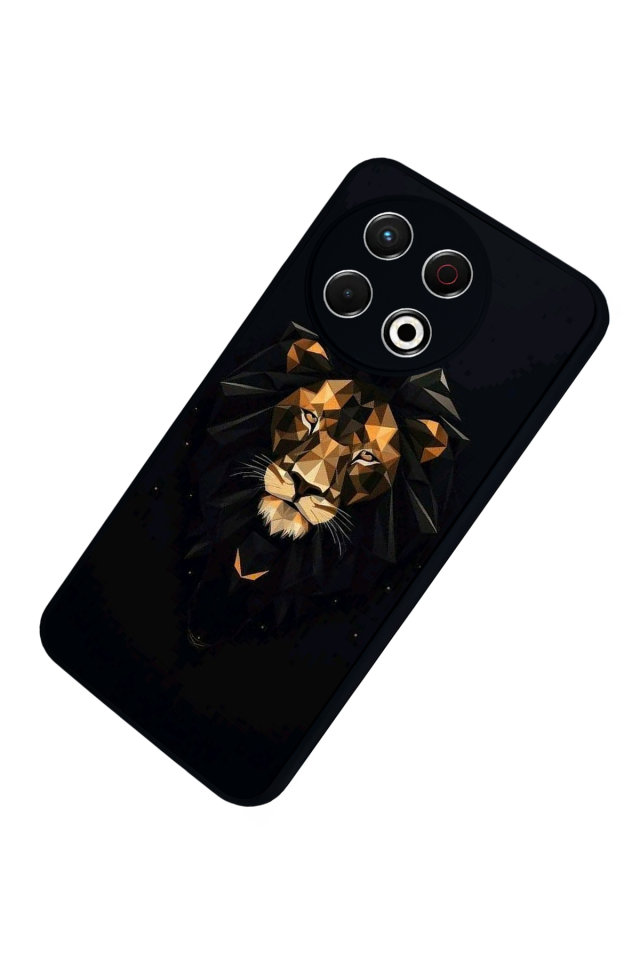 Tecno Spark 30 Pro Uyumlu Aslan Tasarımlı Glossy Premium Kılıf