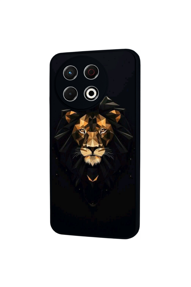 Tecno Spark 30 Pro Uyumlu Aslan Tasarımlı Glossy Premium Kılıf
