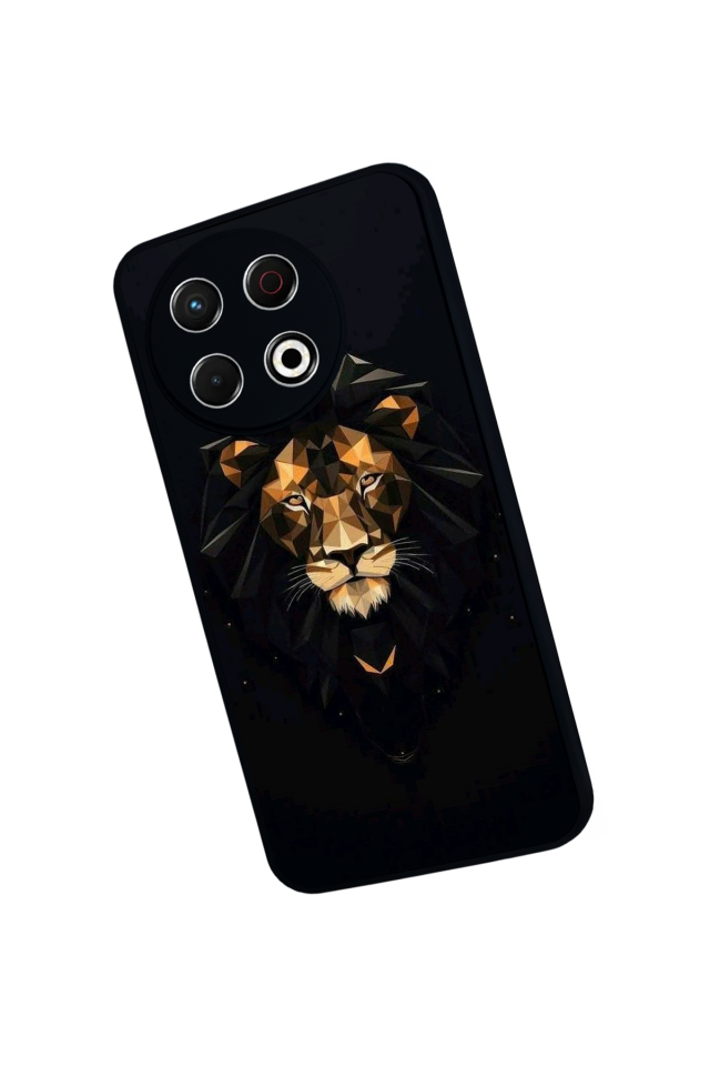 Tecno Spark 30 Pro Uyumlu Aslan Tasarımlı Glossy Premium Kılıf