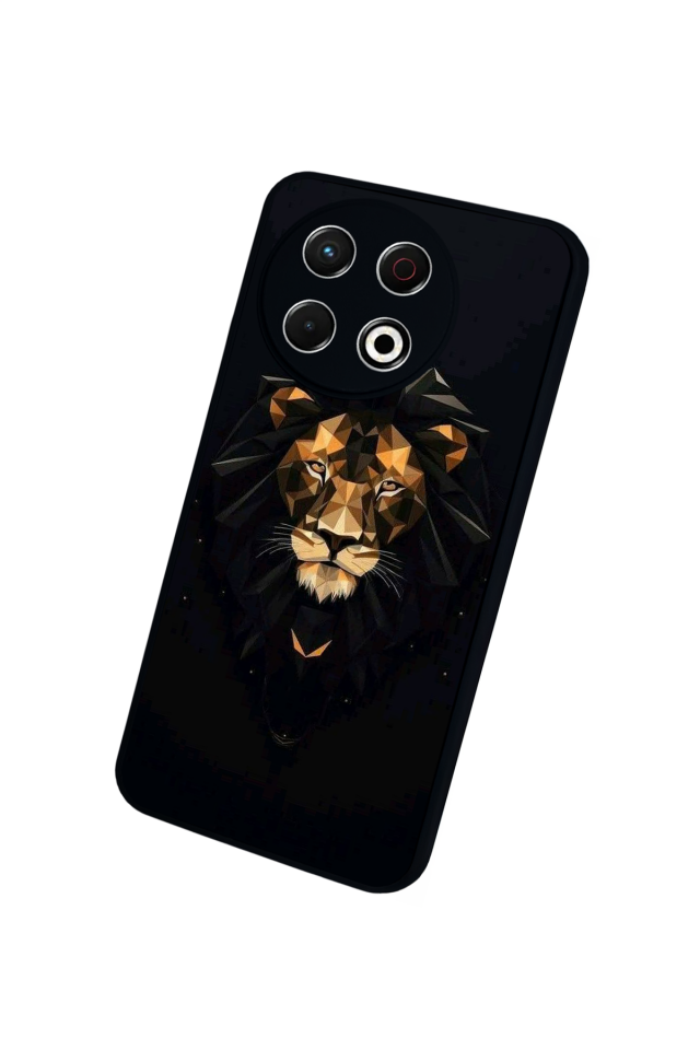Tecno Spark 30 Pro Uyumlu Aslan Tasarımlı Glossy Premium Kılıf