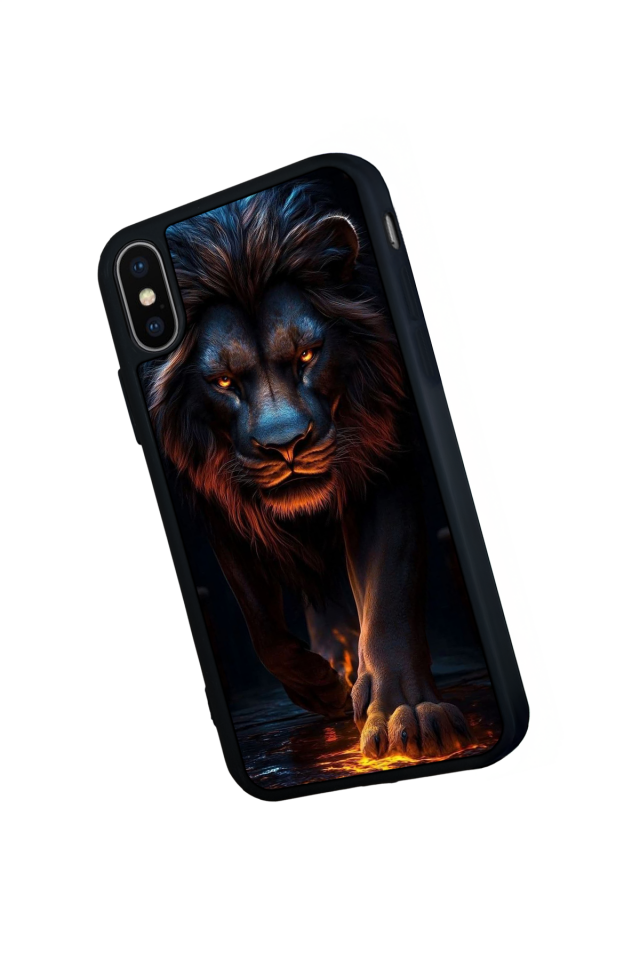 iPhone X/ XS Uyumlu Aslan Tasarımlı Glossy Premium Kılıf