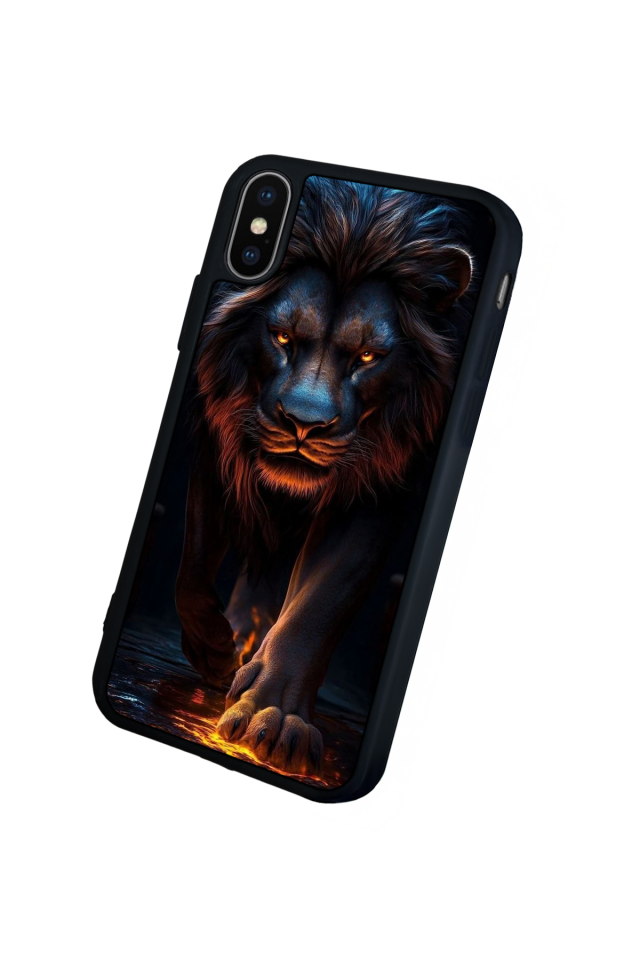 iPhone X/ XS Uyumlu Aslan Tasarımlı Glossy Premium Kılıf