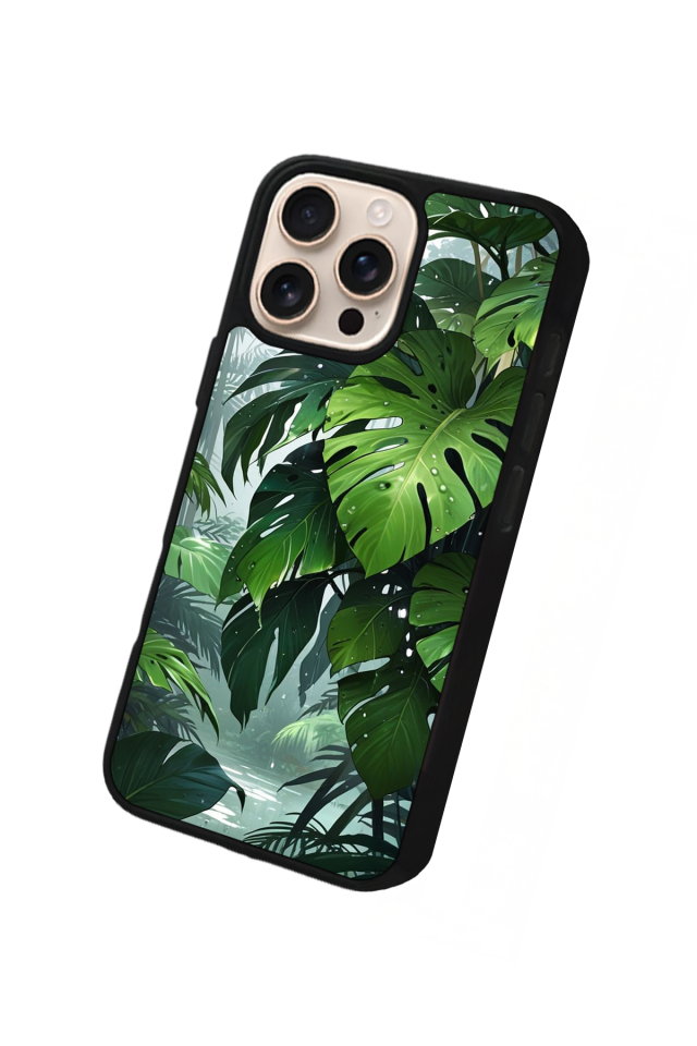 iPhone 15 Pro Max Uyumlu Botanik Tasarımlı Glossy Premium Kılıf