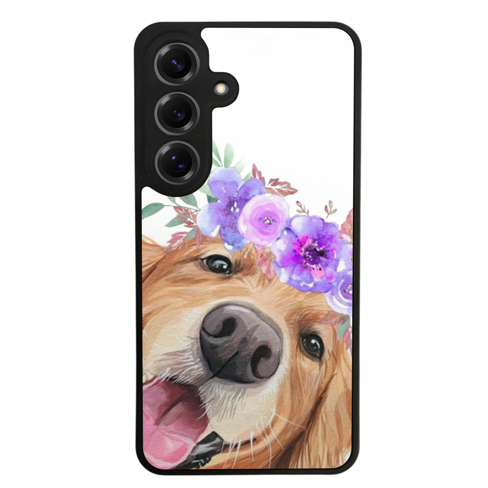 Samsung Galaxy S25 Uyumlu Golden Kopek Tasarımlı Glossy Premium Kılıf