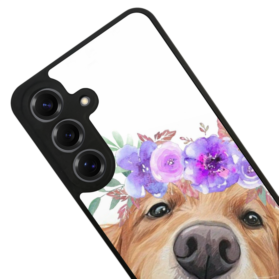 Samsung Galaxy S25 Uyumlu Golden Kopek Tasarımlı Glossy Premium Kılıf