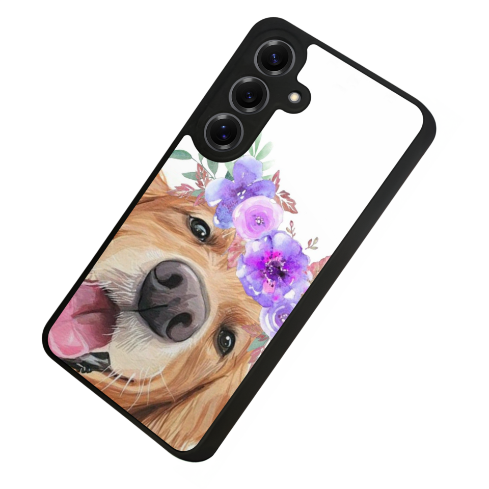 Samsung Galaxy S25 Uyumlu Golden Kopek Tasarımlı Glossy Premium Kılıf