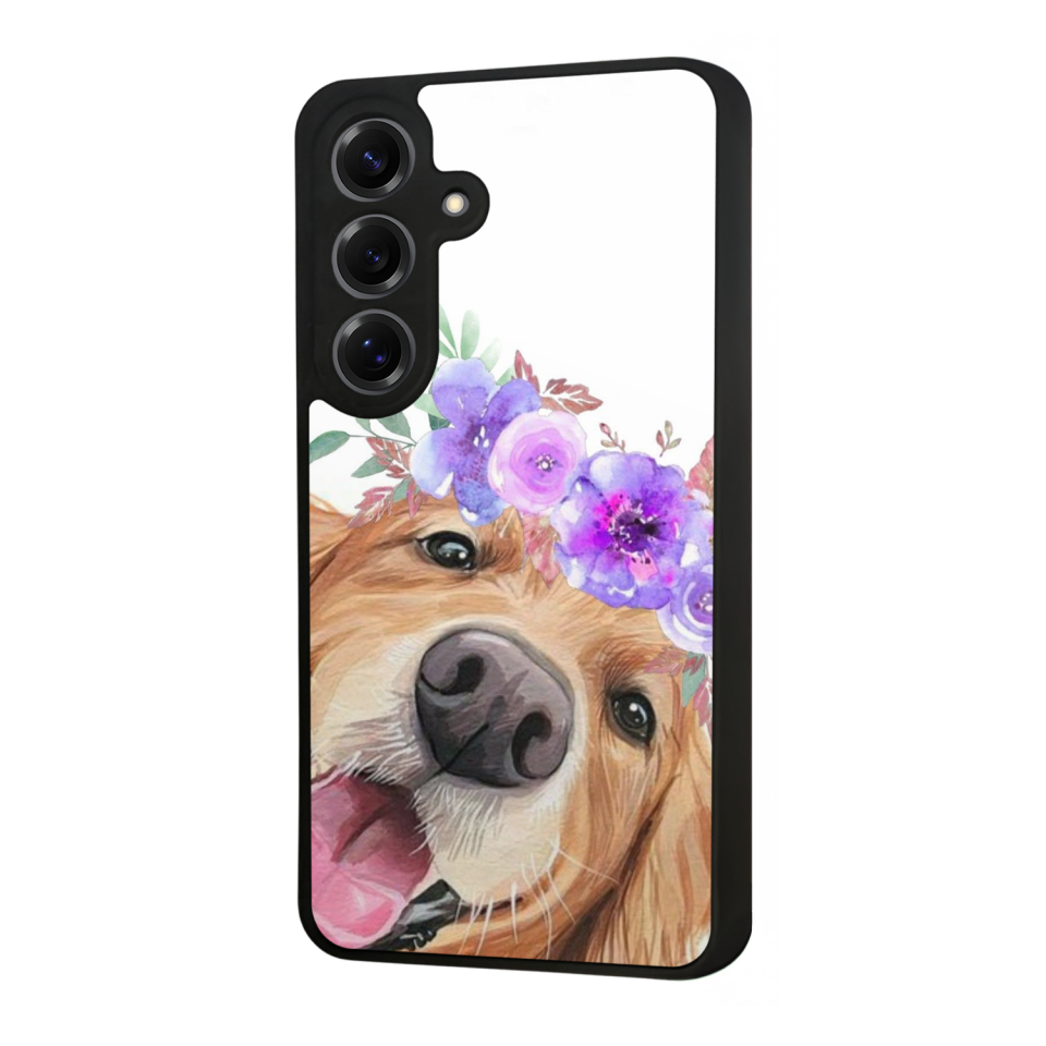 Samsung Galaxy S25 Uyumlu Golden Kopek Tasarımlı Glossy Premium Kılıf