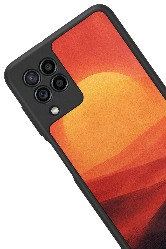 Samsung Galaxy M22 Uyumlu Güneş Tasarımlı Glossy Premium Kılıf