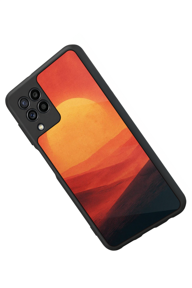 Samsung Galaxy M22 Uyumlu Güneş Tasarımlı Glossy Premium Kılıf