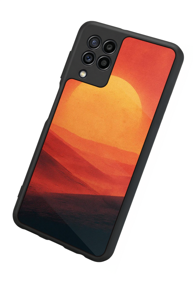 Samsung Galaxy M22 Uyumlu Güneş Tasarımlı Glossy Premium Kılıf