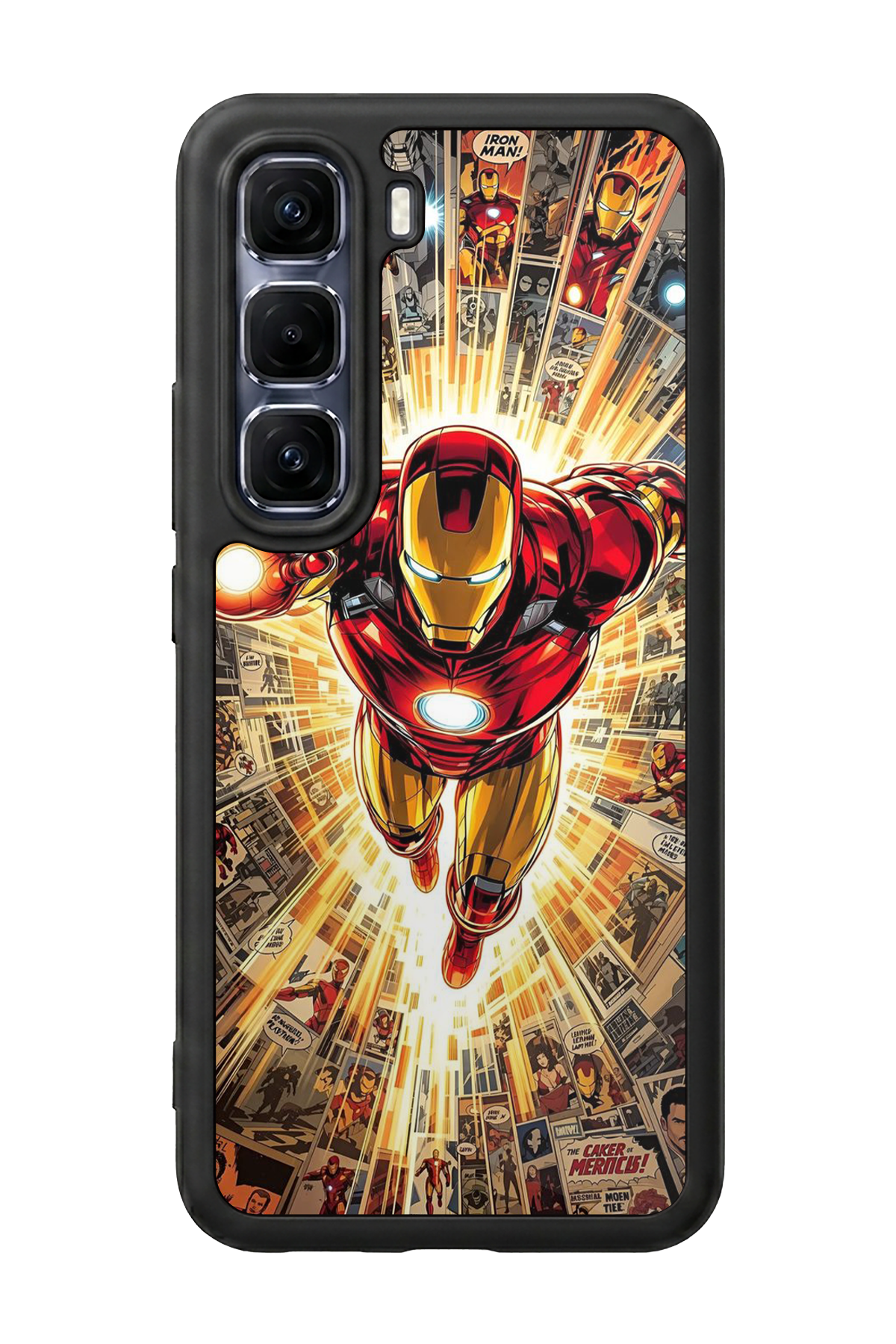 Infinix Hot 60 Pro Plus Uyumlu Iron Man ( Demir Adam ) Tasarımlı Glossy Premium Kılıf