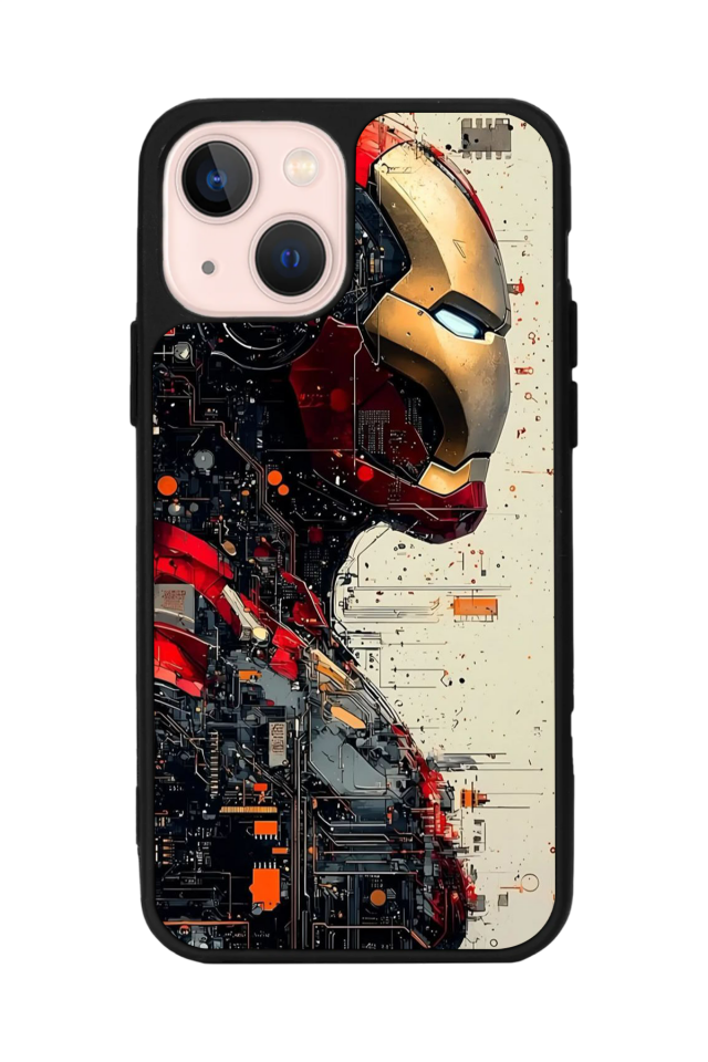 iPhone 14 Plus Uyumlu  Iron Man ( Demir Adam ) Tasarımlı Glossy Premium Kılıf
