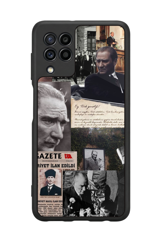 Samsung Galaxy M32 Uyumlu Mustafa Kemal Ataturk Tasarımlı Glossy Premium Kılıf