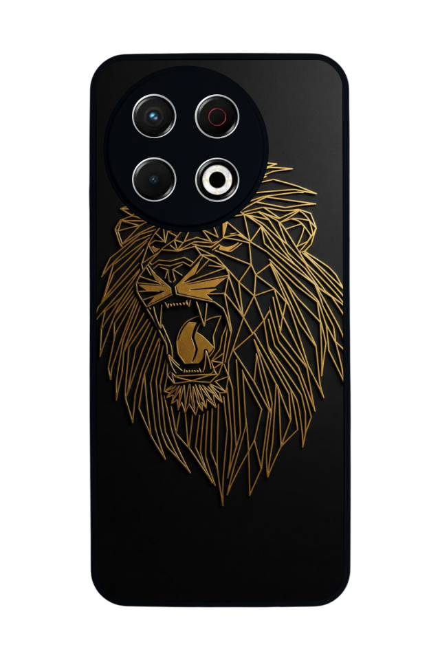 Tecno Spark 30 Pro Uyumlu Aslan Tasarımlı Glossy Premium Kılıf