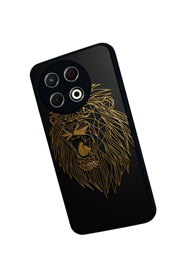 Tecno Spark 30 Pro Uyumlu Aslan Tasarımlı Glossy Premium Kılıf