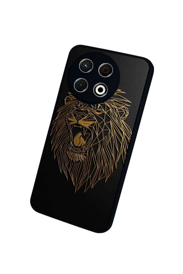 Tecno Spark 30 Pro Uyumlu Aslan Tasarımlı Glossy Premium Kılıf