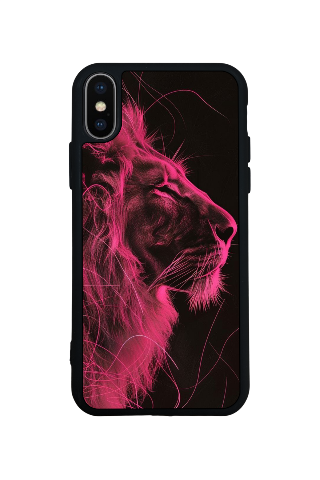 iPhone X/ XS Uyumlu Aslan Tasarımlı Glossy Premium Kılıf