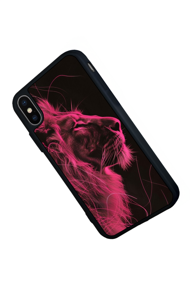 iPhone X/ XS Uyumlu Aslan Tasarımlı Glossy Premium Kılıf