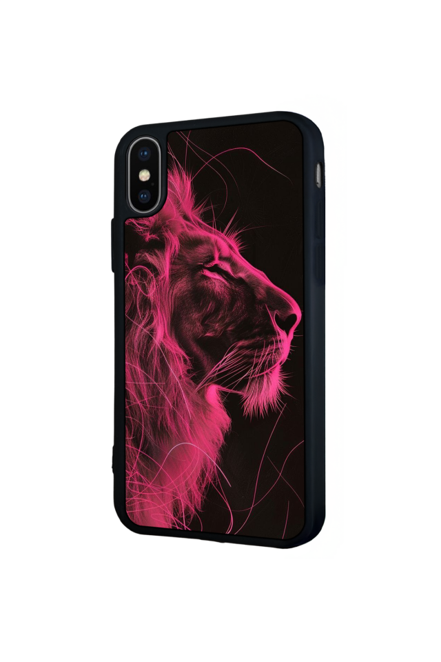 iPhone X/ XS Uyumlu Aslan Tasarımlı Glossy Premium Kılıf