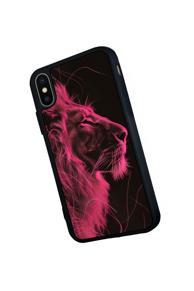 iPhone X/ XS Uyumlu Aslan Tasarımlı Glossy Premium Kılıf