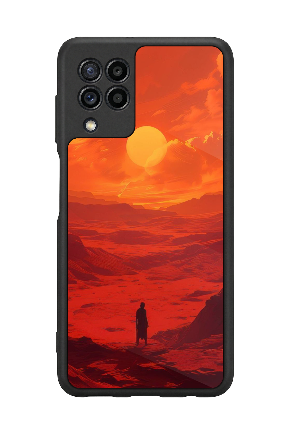 Samsung Galaxy M22 Uyumlu Güneş Tasarımlı Glossy Premium Kılıf