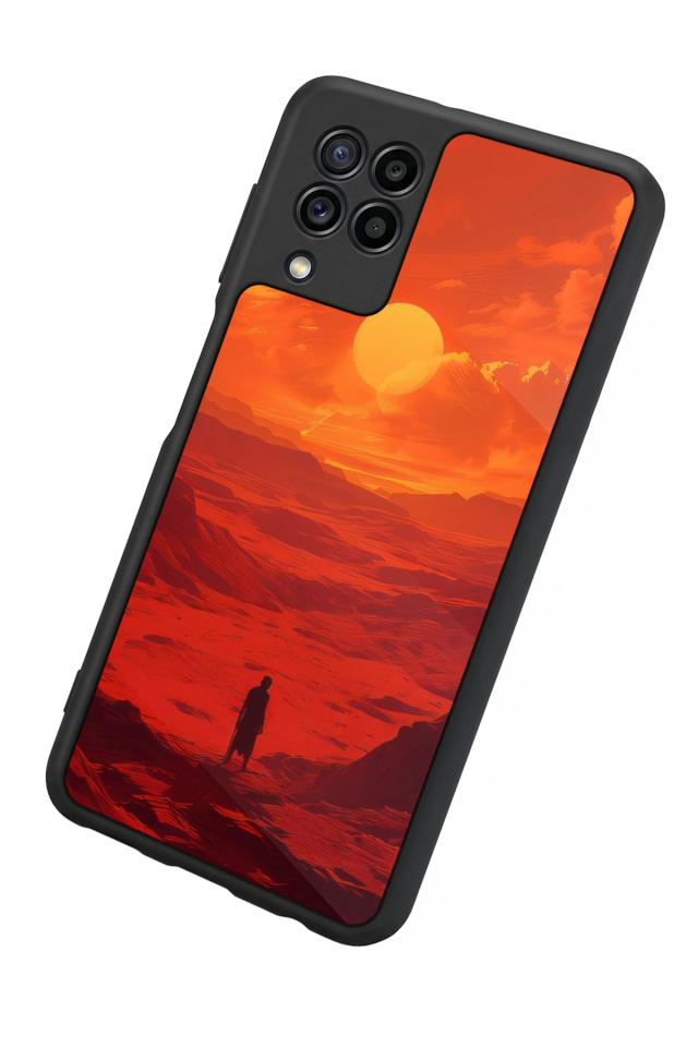 Samsung Galaxy M22 Uyumlu Güneş Tasarımlı Glossy Premium Kılıf