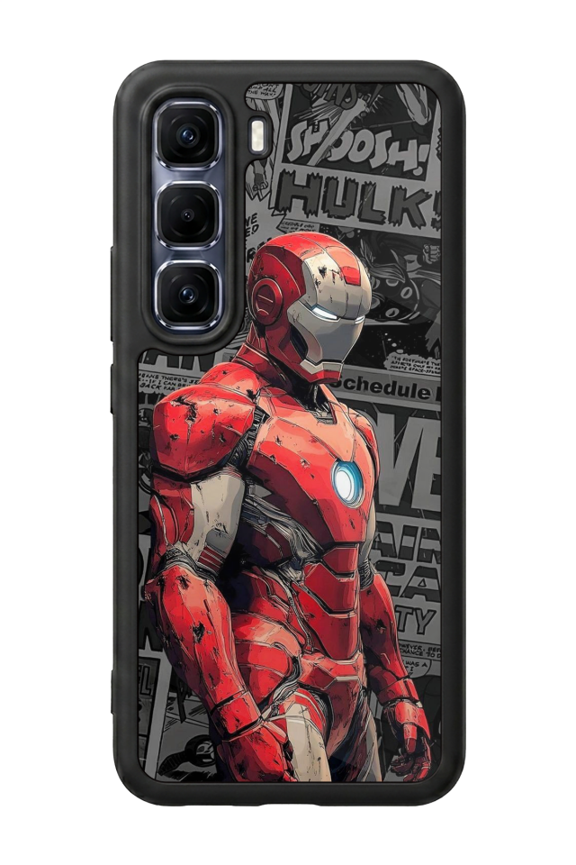Infinix Hot 60 Pro Plus Uyumlu Iron Man ( Demir Adam ) Tasarımlı Glossy Premium Kılıf