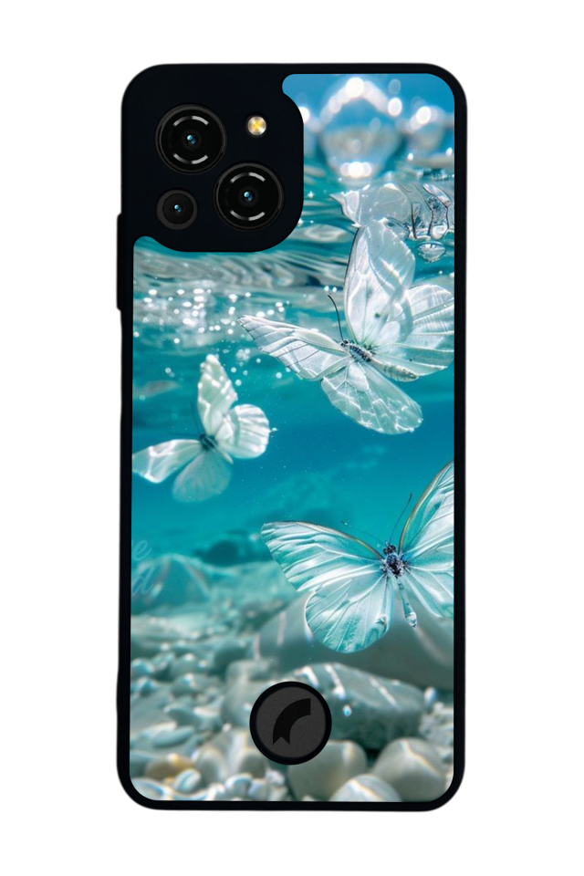 Reeder S23 Pro Max Uyumlu Kelebek Tasarımlı Glossy Premium Kılıf