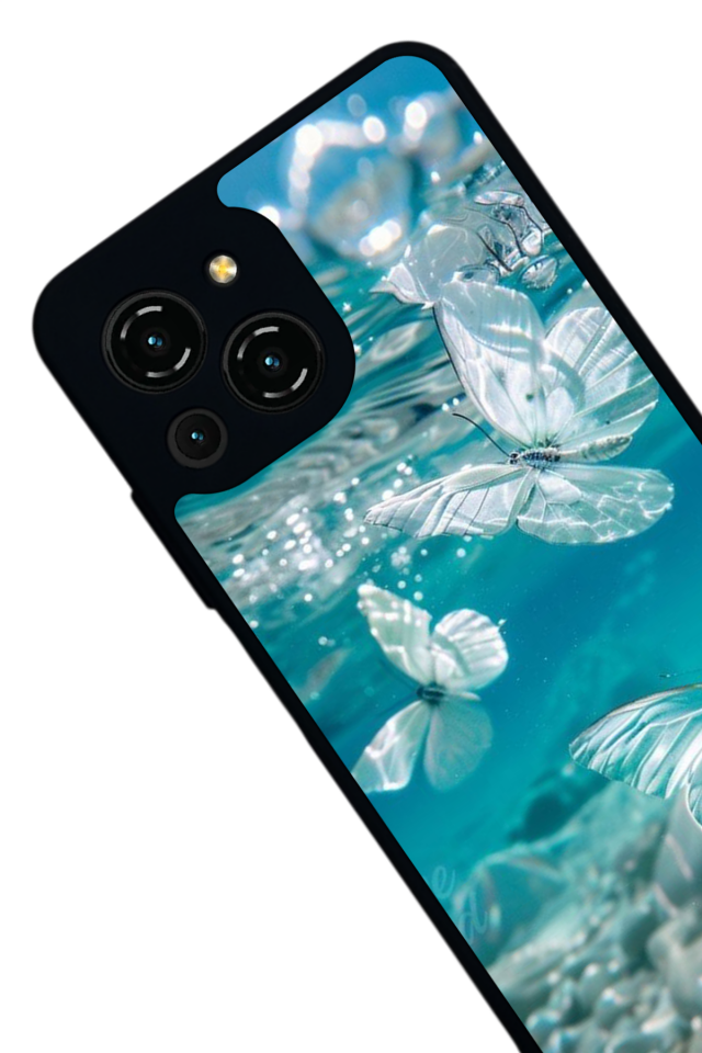 Reeder S23 Pro Max Uyumlu Kelebek Tasarımlı Glossy Premium Kılıf