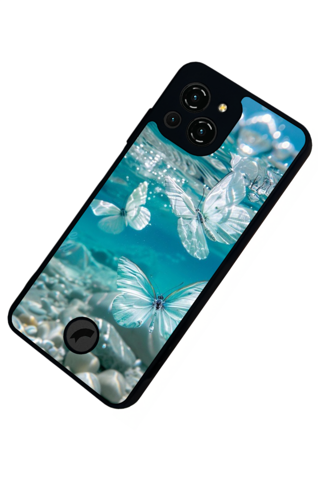 Reeder S23 Pro Max Uyumlu Kelebek Tasarımlı Glossy Premium Kılıf