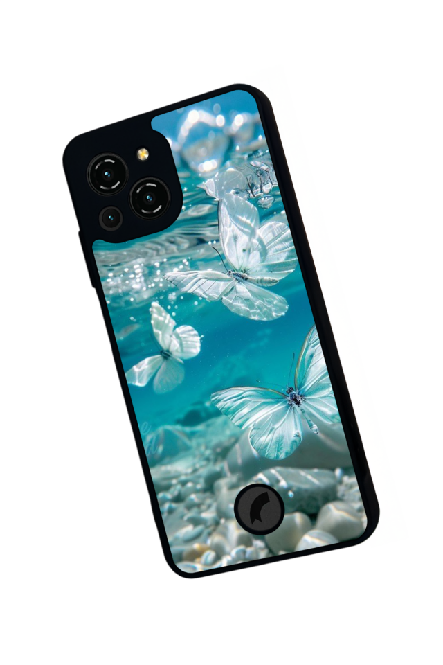 Reeder S23 Pro Max Uyumlu Kelebek Tasarımlı Glossy Premium Kılıf
