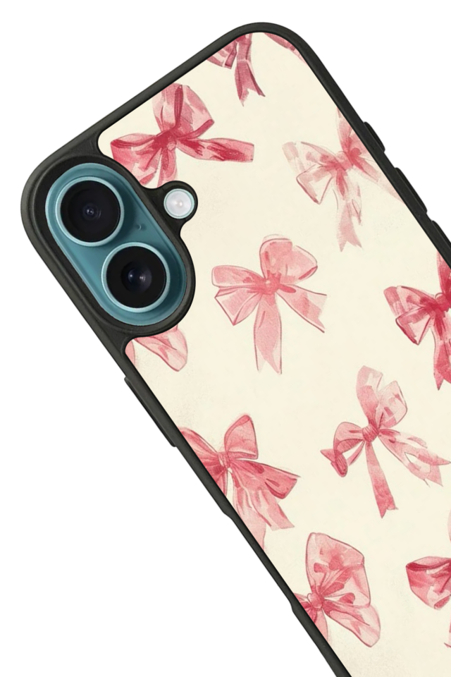 iPhone 16 Plus Uyumlu Kurdele Tasarımlı Glossy Premium Kılıf